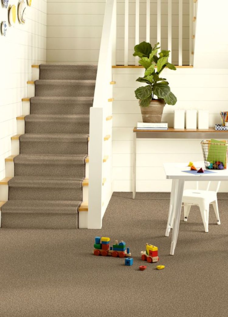 stair runner in a bright Iowa home