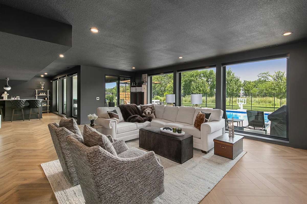 Living room by the pool area 